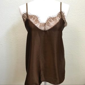 4/$25 Boohoo Lace Strappy Cami Top chocolate/brown